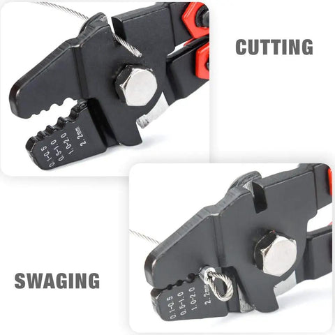 Wire Rope Swager For Crimping Fishing Lines Up To 2.2mm Hardened Steel Jaws With Black Oxide Finish Pro Grade