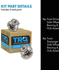 Front Left And Right Wheel Bearing And Hub Assembly Set For 4X4 Rigs Only Compatible With Toyota Tundra 4X4 2007-2021 And Sequoia 4WD 2008-2022 in packaging.