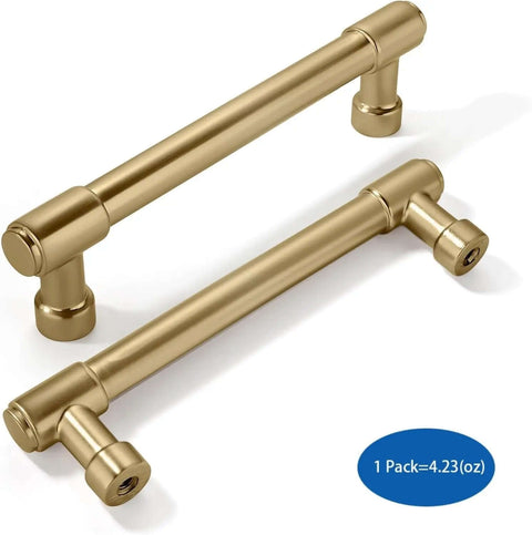 Top Tier Brushed Brass Cabinet Pulls 10 Pack Featuring 96MM Hole Spacing, solid zinc alloy kitchen drawer handles.
