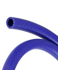 Reinforced Silicone Vacuum Heater Hose Half Inch ID, 3.3 Feet Long, 101 PSI, blue color, close-up showing flexible profile