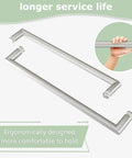Smooth glide brushed nickel handle for Heavy Duty Frameless Double Bypass Sliding Shower Door 55 To 60 Inches Wide By 76 Inches Tall.