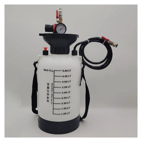 Top Rated Compatible Pneumatic Transmission Fluid Pump For ATF Extraction And Dispensing Simplifies Auto Maintenance With One-Handed Power Transfer And Quick Swap Tips, featuring a transparent tank, pressure gauge, and hose.