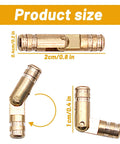 30 Pcs Brass Barrel Hidden Hinges for DIY Jewelry Boxes and Small Cabinets, showing size of 0.2 x 0.8 inch, and 180° swing