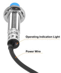 Inductive Proximity Sensor Switch Normally Open NO NPN 4mm Detection Distance with indication light and power wire visible