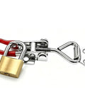 Dope YSIL Toggle Latch Clamps 4 Pack With Lockholes showing a stainless steel clamp with a brass lock for secure installation.