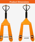 Heavy Duty Electric Pallet Jack Truck With 4400 Lbs Capacity showing product dimensions of 550mm and 685mm across the forks.