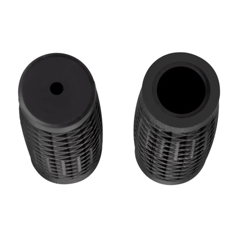 Two black bicycle grips for Seven Eighths Inch Bike Grip For Beach Cruisers And All Terrain Bikes Black 125mm Round Handlebar