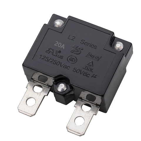 Two Pack 20A 125 To 250V AC And 50V DC Auto Reset Relay Circuit Breaker Thermo Switch Overload Protector for toys