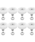 Eight Piece 22mm Drawer Rollers With Bearings And Nuts For Cabinets Sliding Doors And Filing Cabinets Smooth Quiet Drawer Glide