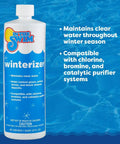 Pool Winterizing Kit For Above Ground And In Ground Pools All In One Chemistry Set Up To 15,000 Gallons bottle with water background