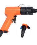 High Speed Pneumatic Air Rivnut Gun At 1500 RPM For Quick Self-Locking M3 M4 Installation, orange alloy body with 1/4 inch air intake