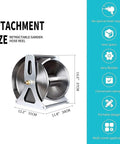 Heavy Duty Retractable Hose Cart Wall Mounted Garden Hose Reel Stainless Steel Build side view with size dimensions visible.
