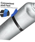 Durable Scuba Tank Band Strap For Securely Fastening Dive Gear Neoprene Cylinder Band on a silver tank.