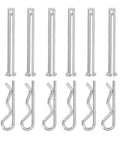 R Clip Clevis Pin Set M8x75mm With R Shaped Cotter Pin Single Hole Clevis Durable 304 Stainless Steel Ideal For Automotive Cars Trucks Lawn Mowers And More 6 Pack Silver, 6 pin set