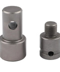 Pro Grade Heavy Duty Multi Interface Earth Auger Adapter for Impact Wrenches and Hammer Machines, metal material, consists of two parts