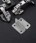 Sturdy Stainless Steel Right Angle Cabinet Door Hinges Set Of 8 Four Hole Four Fold Folding Butt Hinges With Smooth Rotation