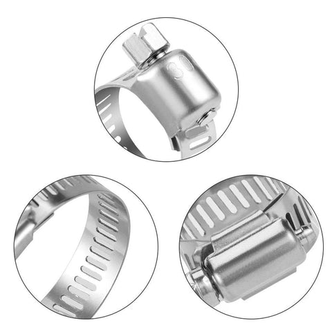 Hose clamp, stainless steel adjustable 6–12mm worm-gear clamp for plumbing and automotive use