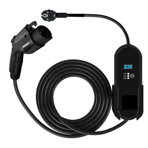 Grab And Go Portable Level 2 EV Charger With Type 1 J1772 Plug, 16A, 5 Meter Cable, IP67 Waterproof, Heavy Duty And Fire Resistant EVSE Charging Station