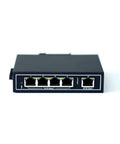 Front view of Unmanaged 5 Port Industrial Ethernet Switch 10/100Mbps Plug And Play With DIN Rail Or Wall Mount, showing Ethernet ports.