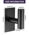 Heavy Duty Adhesive Wall Towel Hooks Waterproof No Drill Mount For Kitchen Bathroom Closet Black 4 Pack size dimensions image
