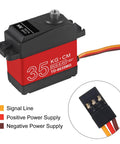 2 Pack Beefy 35Kg High Torque RC Servo Motors Waterproof Full Metal Gear Steering Servo For 1/6 1/8 1/10 1/12 RC Cars And Robots DIY Digital Servo With 25T Servo Horn 180 Degree Control Low Noise Long Life