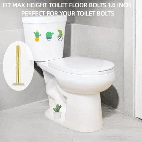 Ceramic Toilet Bolt Covers Decorative Bathroom Hardware Hand Painted Cactus Caps with toilet and floor bolts, garden theme.