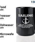15Oz Black Sailor Coffee Mug For Boaters And Sailors Funny Lake Gift Perfect Boat Captain Gift Great On The Go Morning Coffee Cup Durable Ceramic Travel Style Drinking Mug