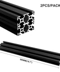 Two Pack 500mm 3060 Aluminum Extrusion T Slot Black European Standard 30x60 Profile Built For Makers DIY CNC 3D Printers And Heavy Duty Frame Builds Premium Anodized Aluminum Rail System showing two pieces with dimensions.