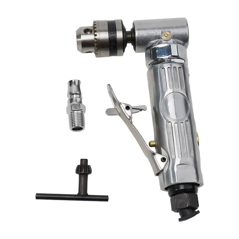 Heavy Duty Pneumatic Right Angle Die Grinder 15000 RPM air powered tool with drill chuck and accessories.