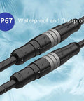 M12 4 Pin A Coded Connector Cable Straight Male To Female Unshielded IP67 Waterproof 250V 4A PVC AWG22 2M shown in wet condition