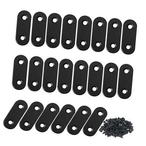 Heavy Duty Steel Mending Plates 80 Pack Straight Corner Braces For Wood Furniture Cabinet Repair Reinforcement Real Deal Diy Hardware Kit With No Sweat Pre Drilled Installation with pre-drilled holes and screws.