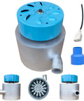 3KW Micro Hydro Turbine Generator 110V-230V Portable Water Power for Off Grid Charging and Lighting, durable aluminum alloy, blue.