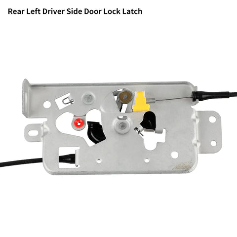 Rear Left Driver Side Door Lock Actuator Latch Assembly With Cable For 2004 To 2008 Ford F150 Extended Cab Pickup Truck, detailed view.
