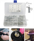 125pc R Type Cotter Pins Set Pro Grade Carbon Steel Zinc Plated Split Pins Kit for Tractor Maintenance Automotive Repair and Machinery Five Sizes Heavy Duty All Purpose Fasteners, assorted sizes in organizer