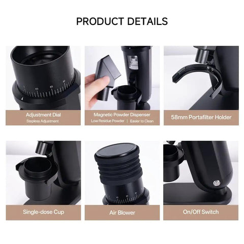 Top Tier Electric Single Dose Coffee Grinder With 63mm Conical Burrs And Zero Sixty Five Step Adjustments detailed features.
