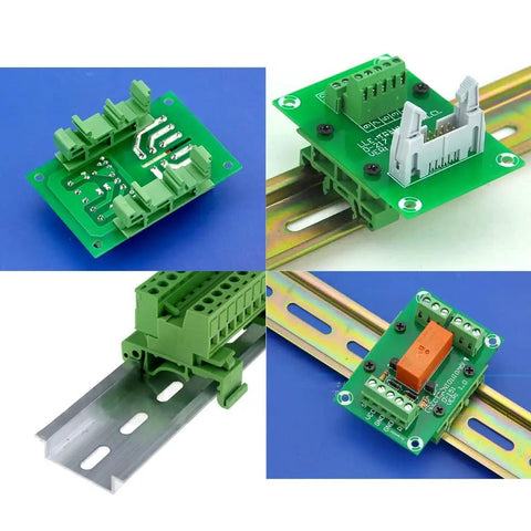20 Sets Din Rail PCB Mounting Bracket Holder Carrier Clips For C45 Rail Width 35Mm Or 15Mm Easy Install And Detach Panel Mount Ready