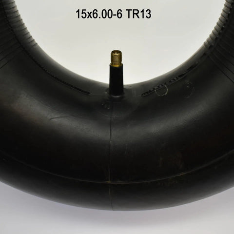 Close-up of a Heavy Duty 15x6-6 Inner Tube with TR-13 Straight Valve for 15x6.00-6 Tires
