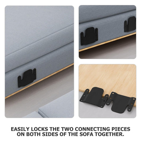 Interlocking Sectional Sofa Connectors Set, Heavy Duty Iron Couch Brackets for Secure and Stable Corner Connections