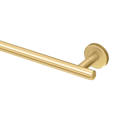 Latitude II 24 Inch Wall Mounted Towel Bar In Brushed Brass Built To Last Durable Metal Construction With Sleek Architectural Lines