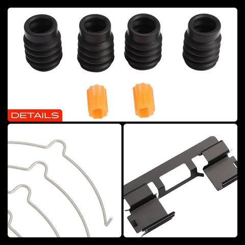 Upgrade Your Ride With This A-Premium Front Left And Right Side Disc Brake Hardware Kit For Ford F-150 Plus Lincoln Mark LT Smooth Stopping Power, rubber boots and metal clips