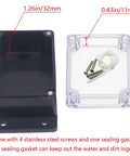IP65 Waterproof Junction Box Outdoor Enclosure, Clear Cover Project Box Made From ABS PC Plastic, Rugged Weatherproof Electrical Project Case With Fixed Ear Mount, Outdoor Ready 3.94 x 2.68 x 1.97 Inches, 100 x 68 x 50 mm, clear cover with screws