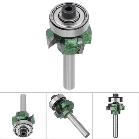 Premium 4 Teeth Tungsten Steel Router Trimmer Bit For Smooth Woodworking, showcasing a shiny steel shaft and sharpened edges.