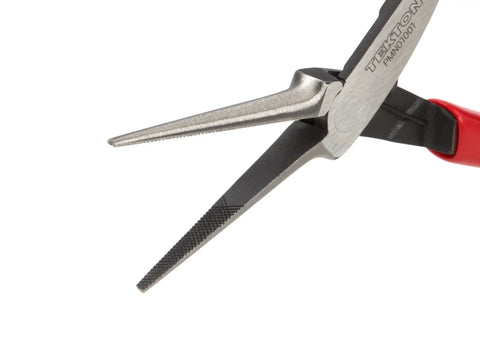 Pocket Sized Mini Needle Nose Pliers With Serrated Jaw For Precision Grips Long Tapered Nose Crosscut Teeth For Even Contact