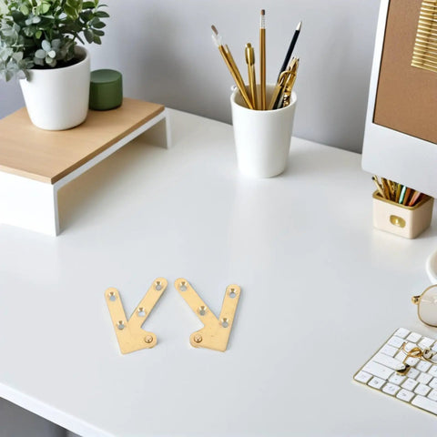 Brass Hidden Pivot Door Hinges Set With Smooth Quiet Operation for Wood Glass and Metal Doors on Desk Surface