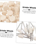 120 Piece Wool Buffing Wheels Polisher Kit With Mandrel Handle And Felt Pads For Rotary Tools Pro Grade Gear