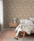 Make Walls Pop With This Badass Rustic Botanical Wallpaper Featuring A Chic Linen Texture And Matte Finish Pvc Free Paste To Paper Design Guarantees Zero Drama Install For Kitchens Bathrooms Mudrooms And Commercial Spaces Because Its Made Tough Enough To in a cozy bedroom setting.
