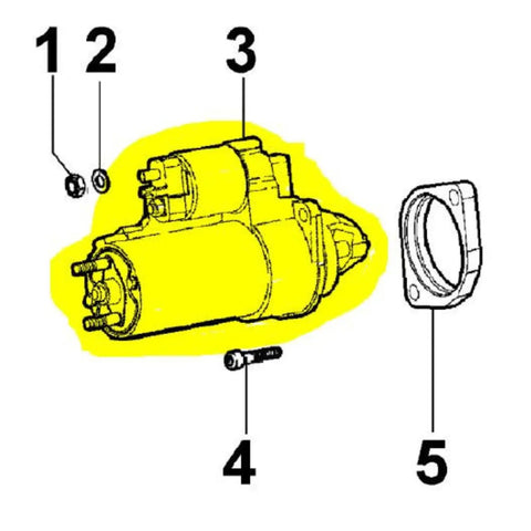 Diagram of ED0058402810-S Starter Motor For Kohler KDI Engines OEM Direct Replacement with labeled parts