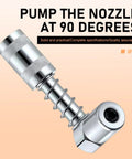 90 Degree Right Angle Grease Gun Coupler for Tight Spaces, Heavy-Duty Steel Grease Fittings Tool with 3-Jaw Spring-Lock Adapter