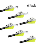 6 pack of Quikfletch Hellfire Stabilizing Fletching 2 Inch Vanes white and yellow for fast bows and crossbows