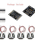 HX711 Load Cell Amplifier Breakout Board With Combiner For Arduino DIY Projects Includes Four 50Kg Load Cells Weight Sensor Conversion Module For Accurate Scale Readings And Easy DIY Weight Measurement. package contents with HX711 board, combiner, headers, and four load cells